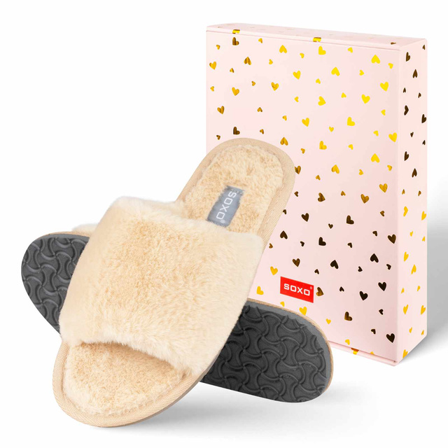 Kapcie Damskie Beżowe