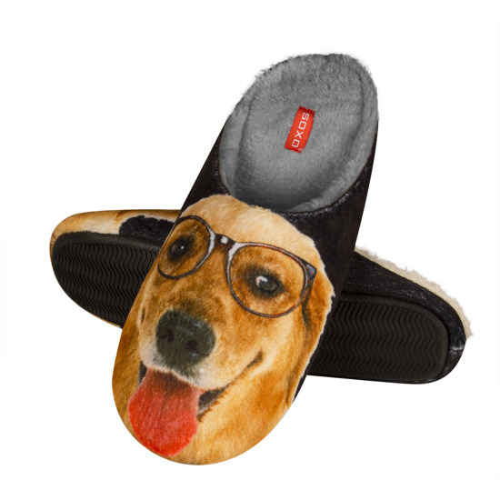 Kapcie zwierzaki męskie SOXO ze zdjęciem psa tpr